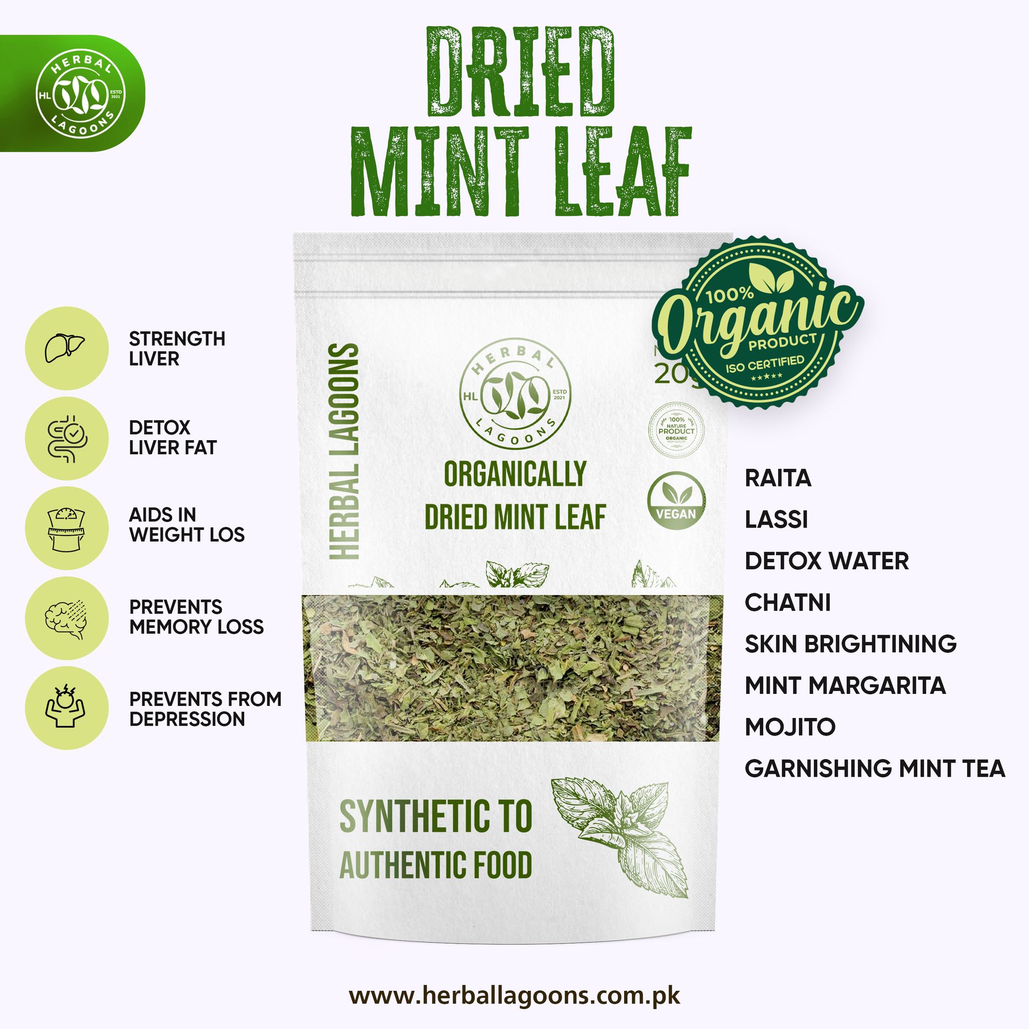 Premium Dehydrated Dry mint leaves – 20g