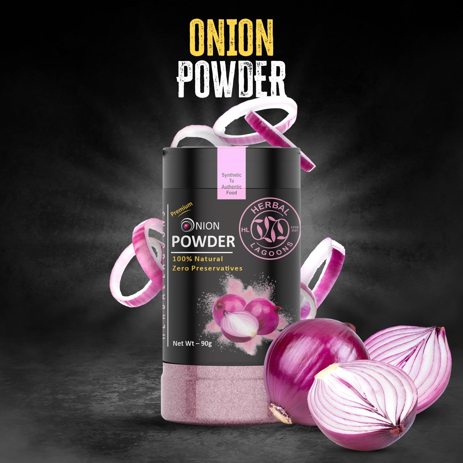 Premium Onion Powder (Dehydrated) – 90g