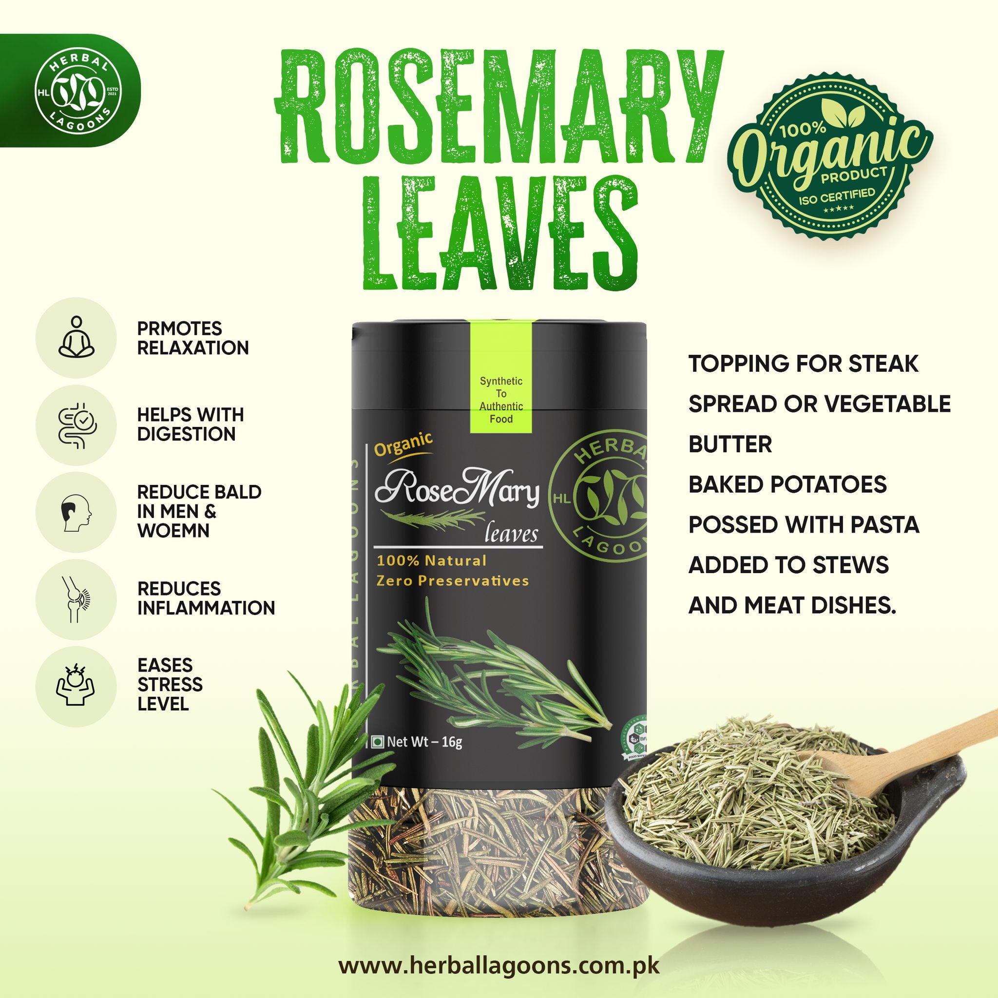 Premium Rosemary Leaves – 16g