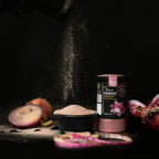 Fine onion powder texture close-up