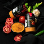 Natural tomato powder texture close-up